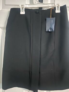 Brooks Brothers Black Pencil Skirt with Covered Button